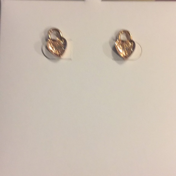 MICHAEL KORS LOVE LOGO HEART STUD EARRINGS (NEW) - Picture 2 of 8
